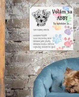 Obraz na stenu - Tabuľka nad pelech pre psa s fotkou