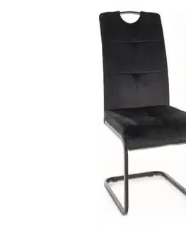 AVEX VELVET jedálenská stolička, čierna 