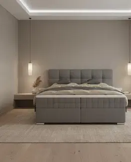 Elvisia Manželská posteľ ALPINA Boxspring | 160 x 200 cm Farba: Tmavá sivá / Vinci 14