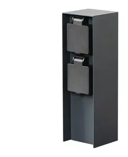 Stĺpik na osvetlenie štvorcový  integrovaný LED zdroj 23 cm čierny