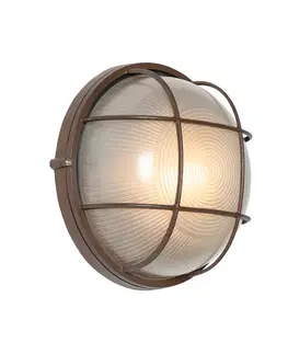 Priemyselná vonkajšia nástenná lampa hrdzavohnedá IP44 - Hanneke