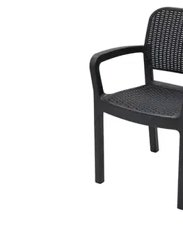 DEOKORK Záhradná plastová stolička KARA (antracit)