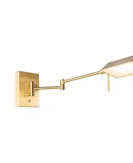 Dizajnová nástenná lampa mosadz vrátane LED stmievateľná - Notia
