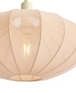 Japandi stojacia lampa béžová s krémovým látkovým tienidlom - Bida