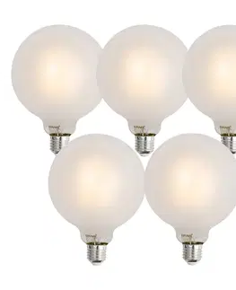 Sada 5 ks Inteligentné stmievateľné LED žiarovky E27 G125 matné 7W 806lm 2700-6500K