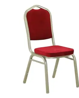 KONDELA Zina 2 New konferenčná stolička bordová / champagne