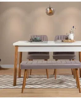 Set stola a stoličiek (4 kusy) Costa Atlantice White-Grey