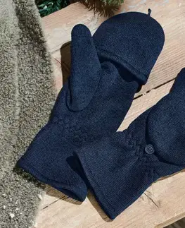 Odklápacie palčiaky z pleteného flísu, modré