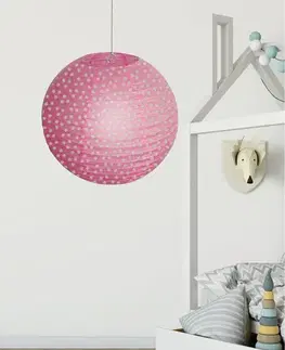 Papierové tienidlo na lampu ružové bodkované guľôčky 35cm Cocoon