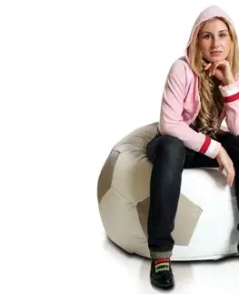 Sedací vak lopta sport l ekokoža 325l TiaHome - svetlo sivá
