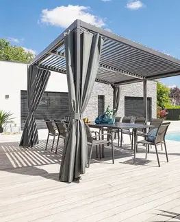 DEOKORK Záhradný hliníkový altánok LUXURY 4x3 m (grafit)