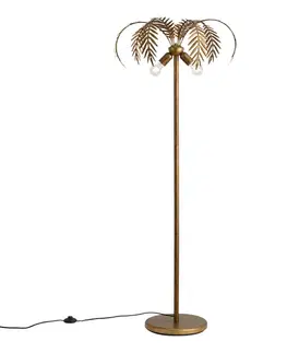 Vintage stojaca lampa zlatá 156 cm 2-svetlo - Botanica