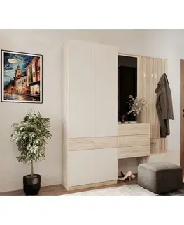 KONDELA Vertio LUS63 zrkadlo na stenu dub sonoma / kašmír