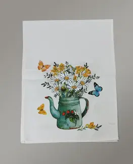 Vyšívaný obrus krhla s margarétkami 40x110 cm TiaHome