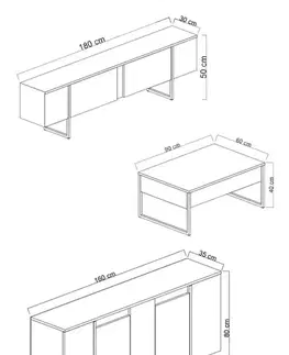 Living Room Furniture Set Luxe - Anthracite, Black