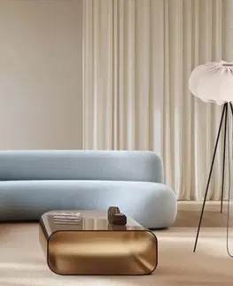 Stojacia lampa CAFEE’ s béžovým tienidlom na frappé 52 cm – škandinávska stojaca lampa E27