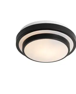 Moderné stropné svietidlo čierne s bielym 25 cm IP44 - Walden