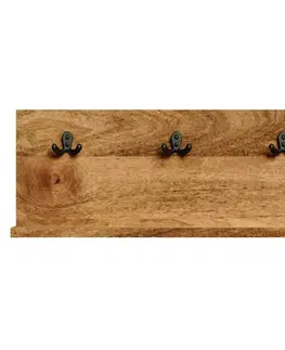 Vešiak na kľúče Guru s 3 háčikmi 50x20x12 z mangového dreva