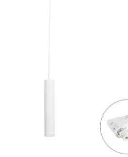 Dizajnová závesná lampa biela vrátane 3-fázového koľajnicového adaptéra - 3-fázová Tuba Small