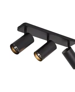 Moderné stropné svietidlo čierne 3-svetlové GU10 70mm - Jeana Luxe