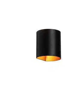 Moderná nástenná lampa čierna s mosadzou - Sabbio