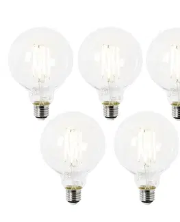 Sada 5 LED žiaroviek E27 G95 číre 2,2 W 470 lm 2700 K