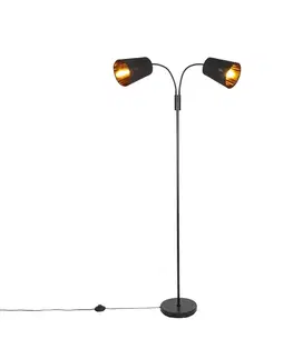 Moderná stojaca lampa čierna 2-svetlo - Carmen