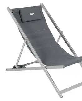 DEOKORK Kovové skladacie lehátko BALI (sivá)