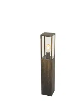 Vintage záhradná stojaca lampa starožitné zlato 80 cm IP44 - Charlois