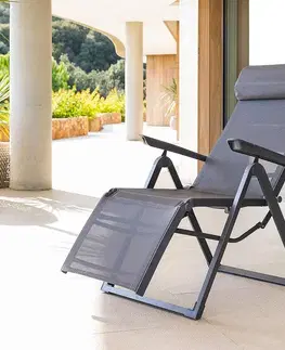 Hliníkové kreslo relaxačné MALTA (antracit)
