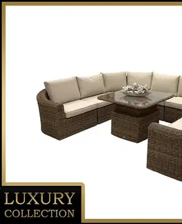 DEOKORK Ratanová modulová zostava BORNEO LUXURY pre 7 osôb (hnedá)