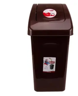 Kinekus Kôš na odpad preklápací, 25L, plastový, SWING, hnedý