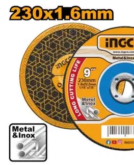 INGCO Kotúč rezný kov 230x1,6x22,2mm INGCO KLC