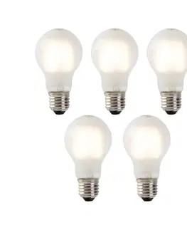 Sada 5 LED žiaroviek E27 s vláknom mliečne sklo A60 2W 180lm 2700K