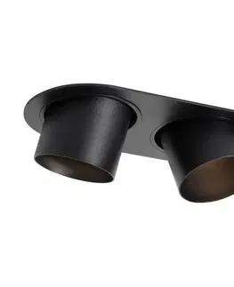 Okrúhle zapustené bodové svetlo čierne GU10 70 mm výkyvné 2-svetlo - Installa