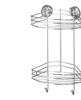 WENKO 20885100-Rohová polica VACUUM-LOC RUND STAH 24,5x41 cm lesklý chróm 20885100