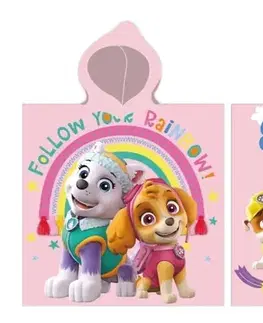 Detské pončo PAW PATROL ružový 55x110cm Faro Tiahome