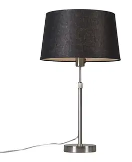 Stolná lampa z ocele s čiernym tienidlom 35 cm nastaviteľná - Parte