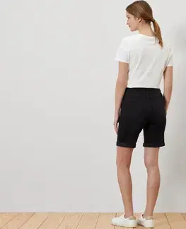 Džínsové bermudy – strih »Lea«, čierny denim