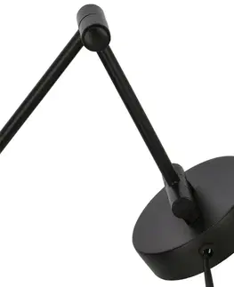 Nástenná lampa čierna nastaviteľná 1xE27 Espera