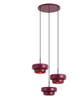 Retro Pendant Lamp Plum with Metal Shade 3-Light - Ophelia