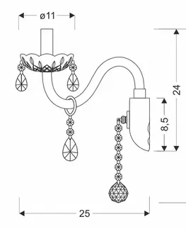 Nástenná lampa Cristallo 1x40W E14 priehľadná