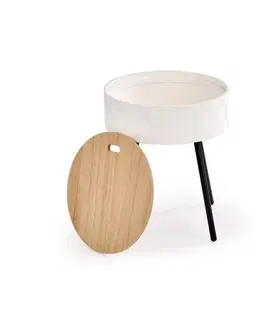 Odkladací stolík ERIK biely / čierny