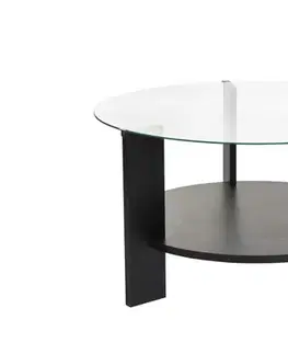 Konferenčný stolík Clara - Wood Black, Transparent