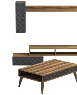 Living Room Furniture Set Planet - Walnut, Chalcedony