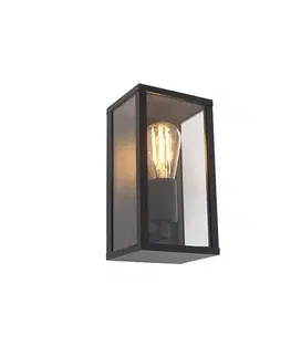 Priemyselná nástenná lampa čierna 26 cm IP44 - Charlois