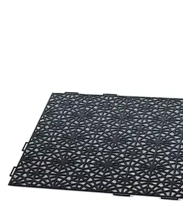 NABBI IAK401 plastové záhradné dlaždice (32 ks) 39,7x39,7 cm čierna