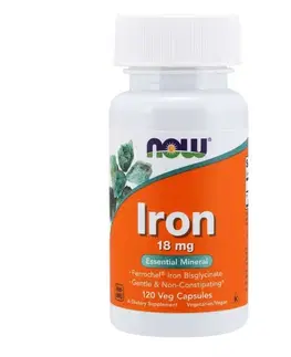 NOW Iron Bisglycinate železo chelát Ferrochel 18 mg 120 kapsúl
