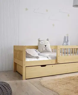 Elvisia Detská posteľ MADIA so zásuvkou | borovica 80 x 200 cm