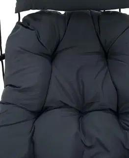KONDELA Nobelo závesné skladacie kreslo čierna / sivá
